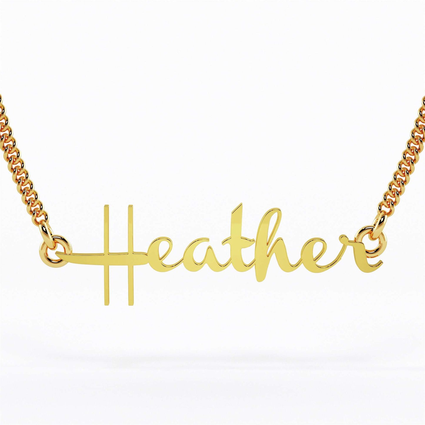 22k Dakota Font Nameplate Necklace 7g