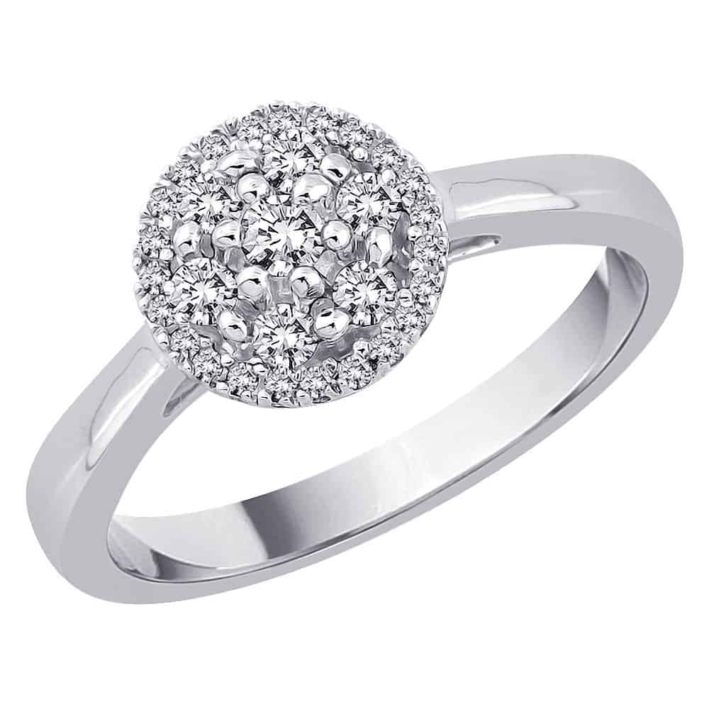 18k Cluster Diamond Dress Ring 3.31g