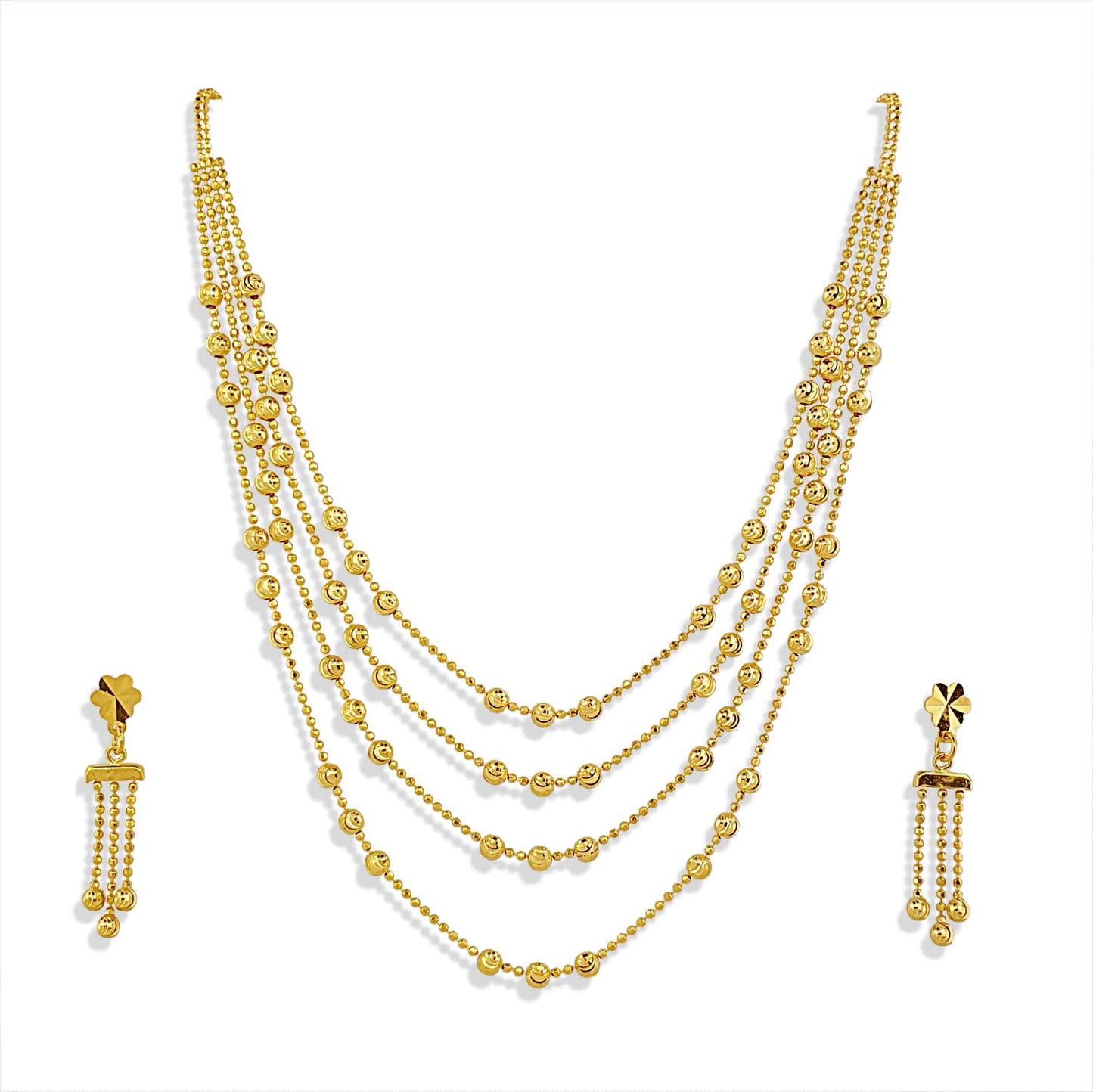 22k Four Layered Necklace Set 17.43g