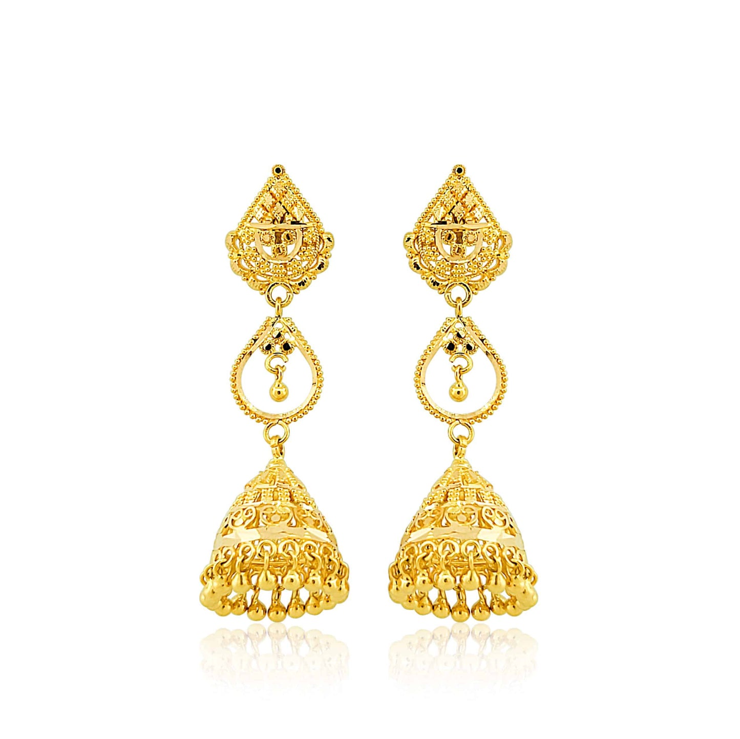 22k Fancy Drop Earrings 9.91g