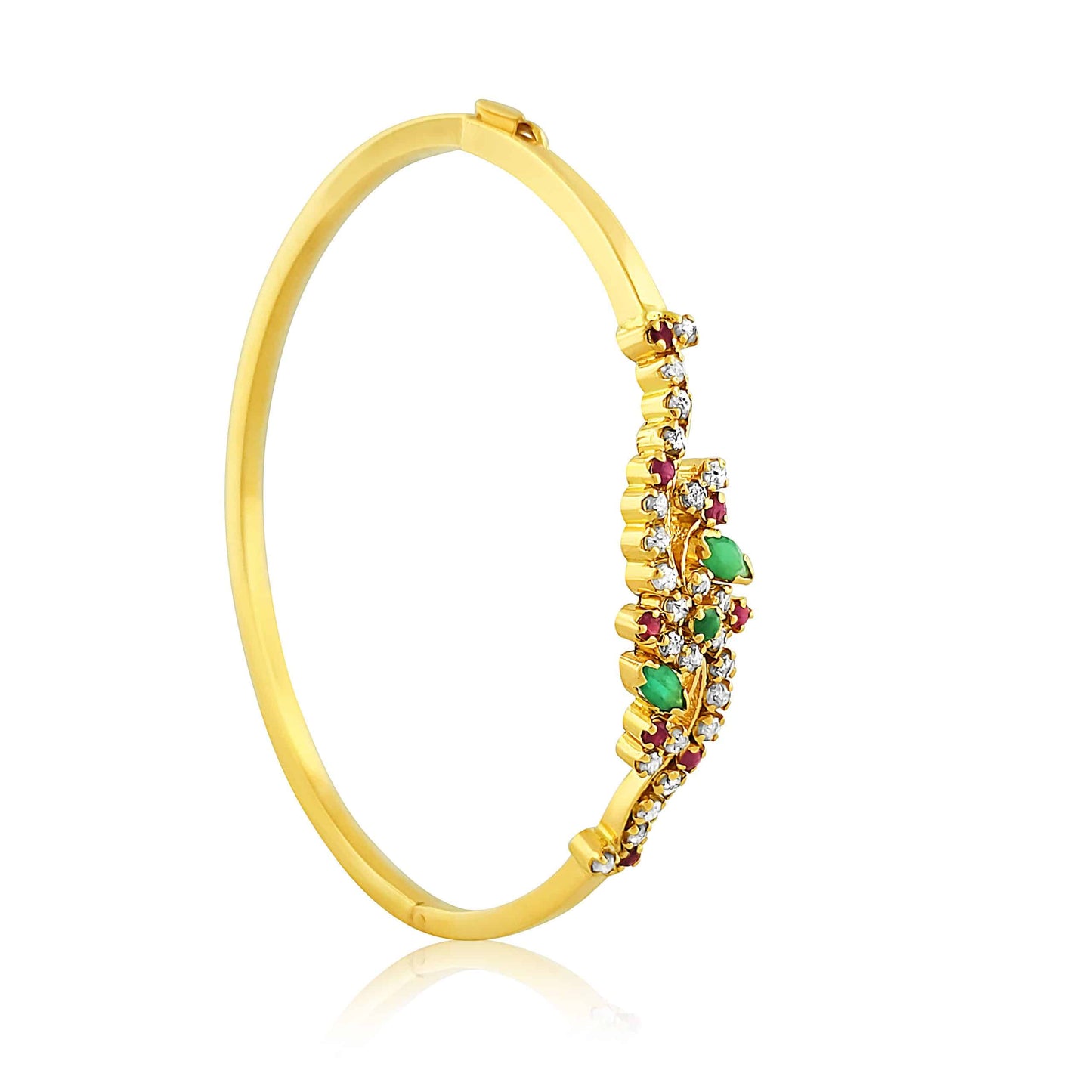 22k Ruby Emerald Cubic Zirconia Bracelet 10.65g
