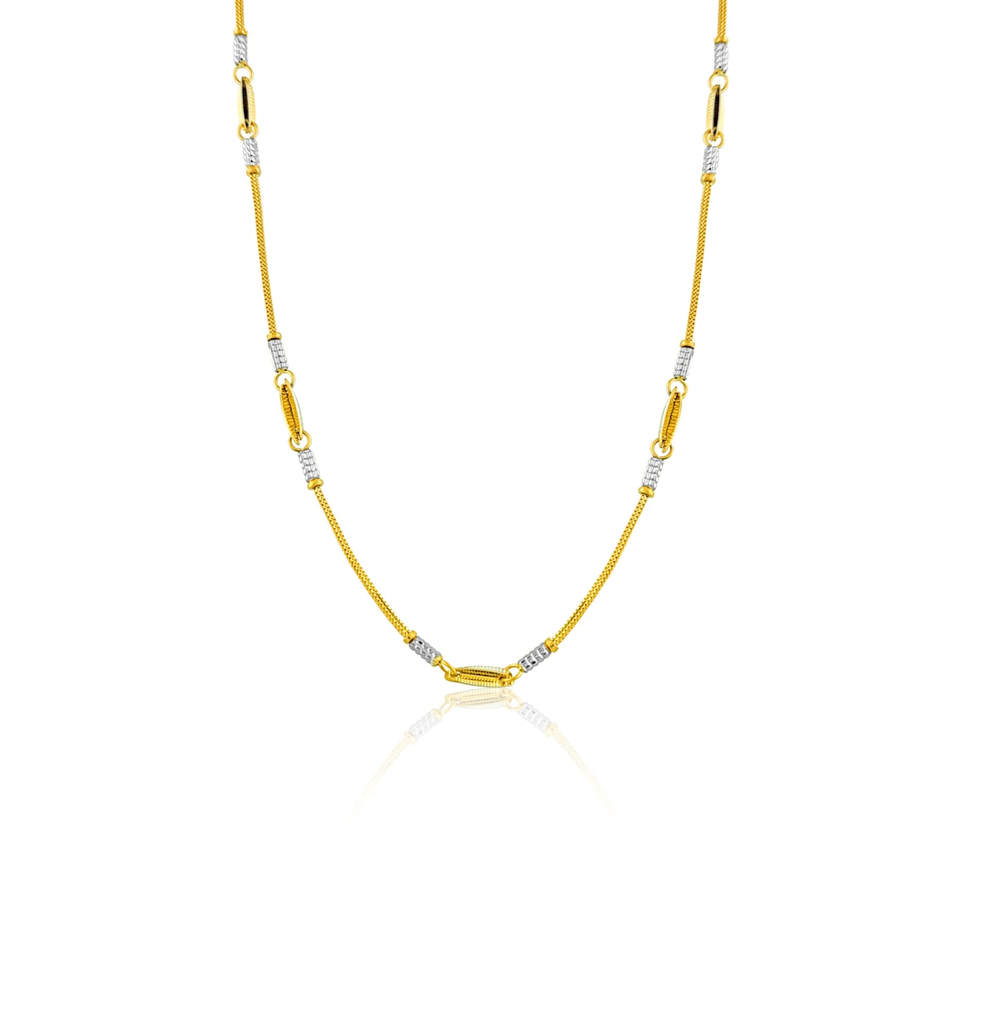 22k Two Tone Detail Chain 8.63g-45cm