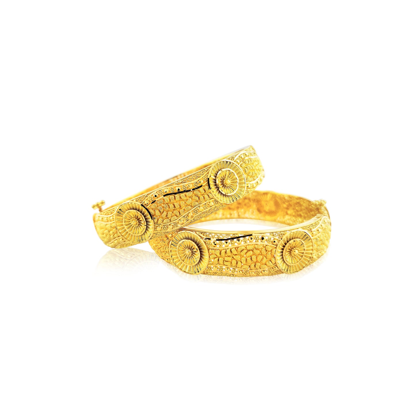22k Circle Detailed Bangles 65.92g