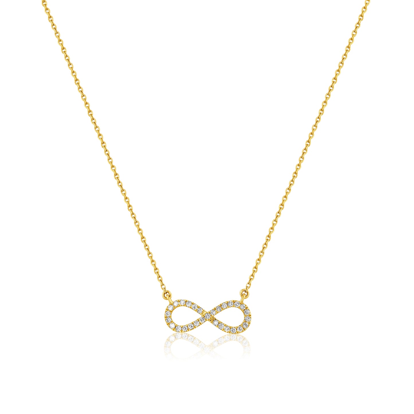 22k Infinity Design Cubic Zirconia Necklace 6.82g