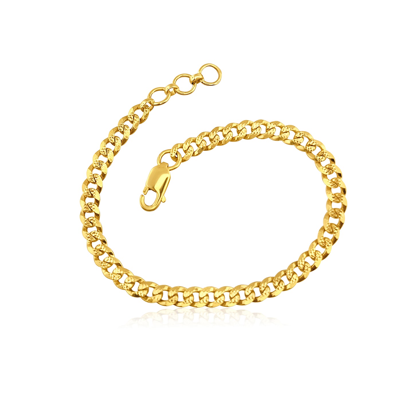 22k Curb Link Detailed Bracelet 21.91g-18cm