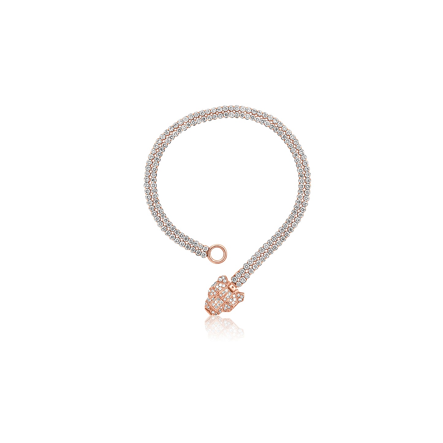 14k Diamond Panther Bracelet 6.84g