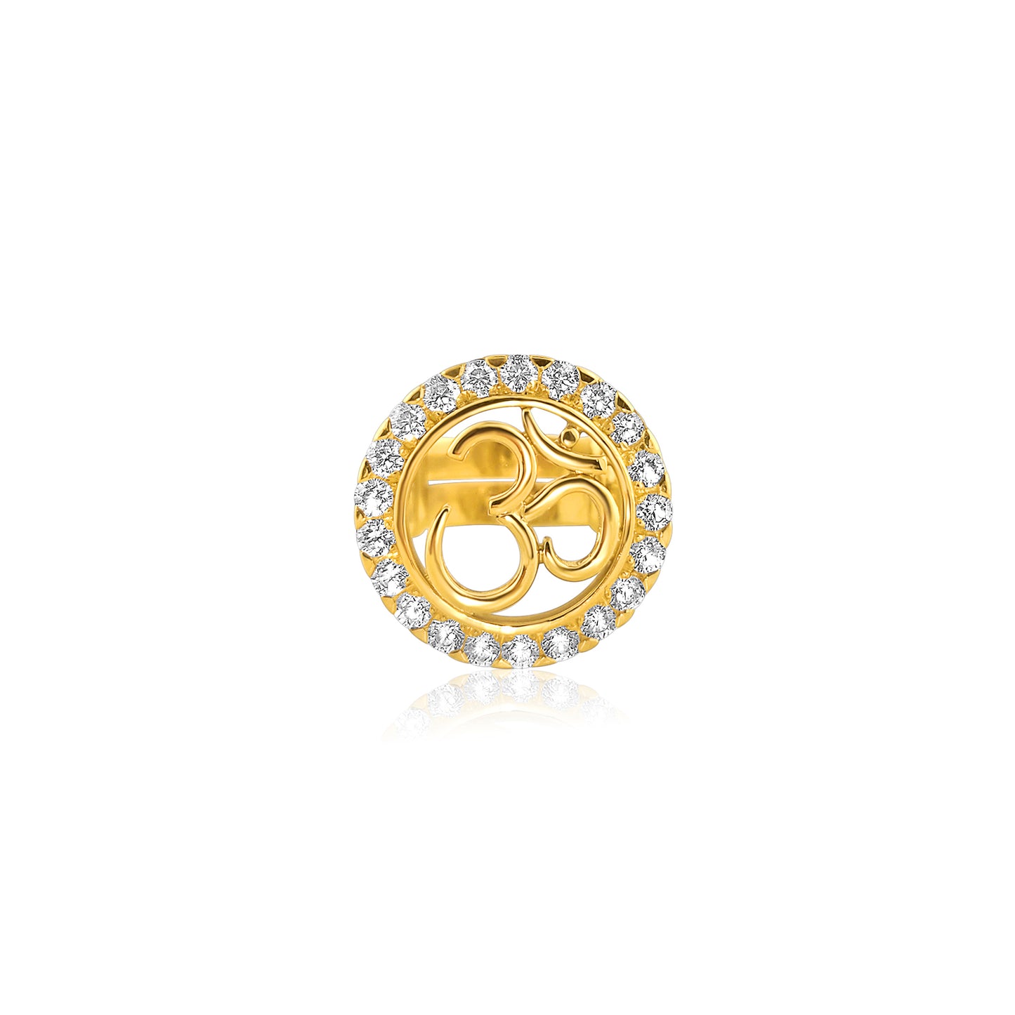 22k OM Cubic Zirconia Adjustable Ring 12g