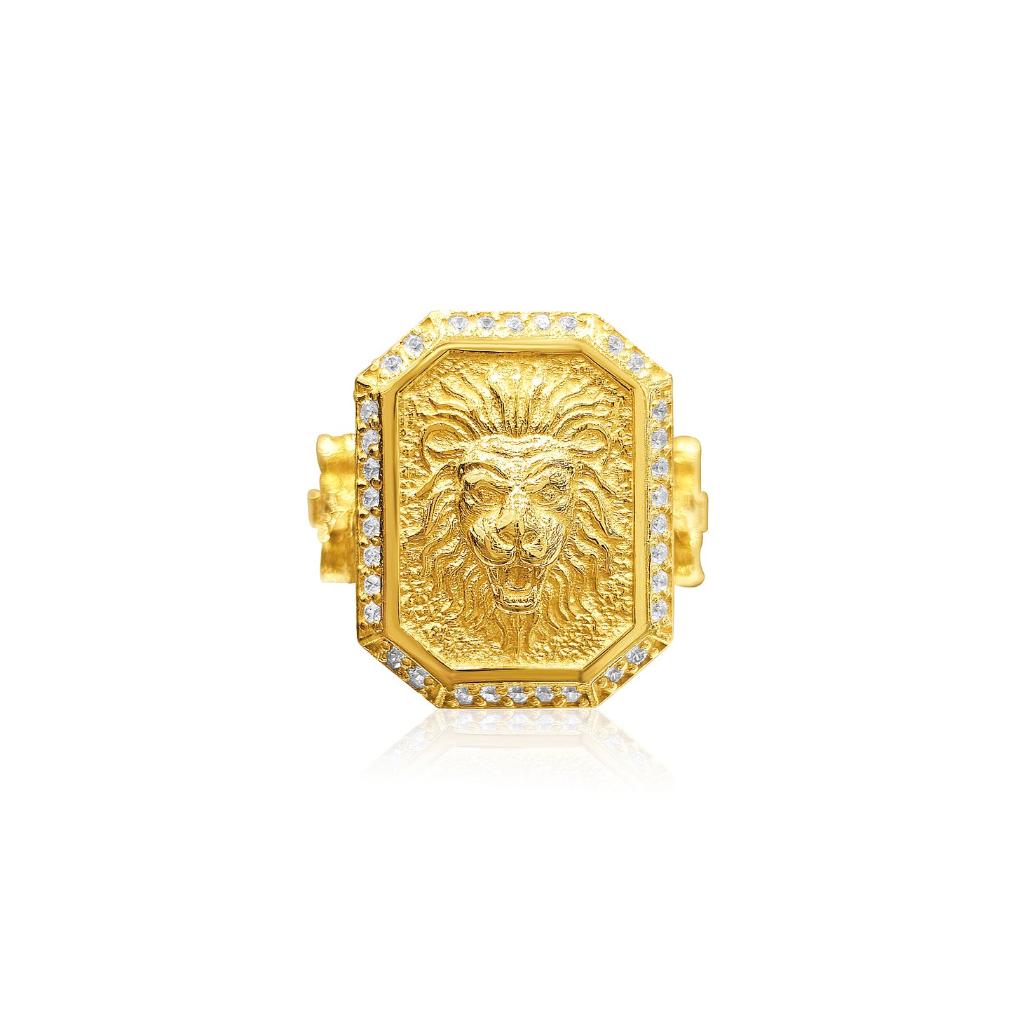 22k Cubic Zirconia Lion Head Ring 20g