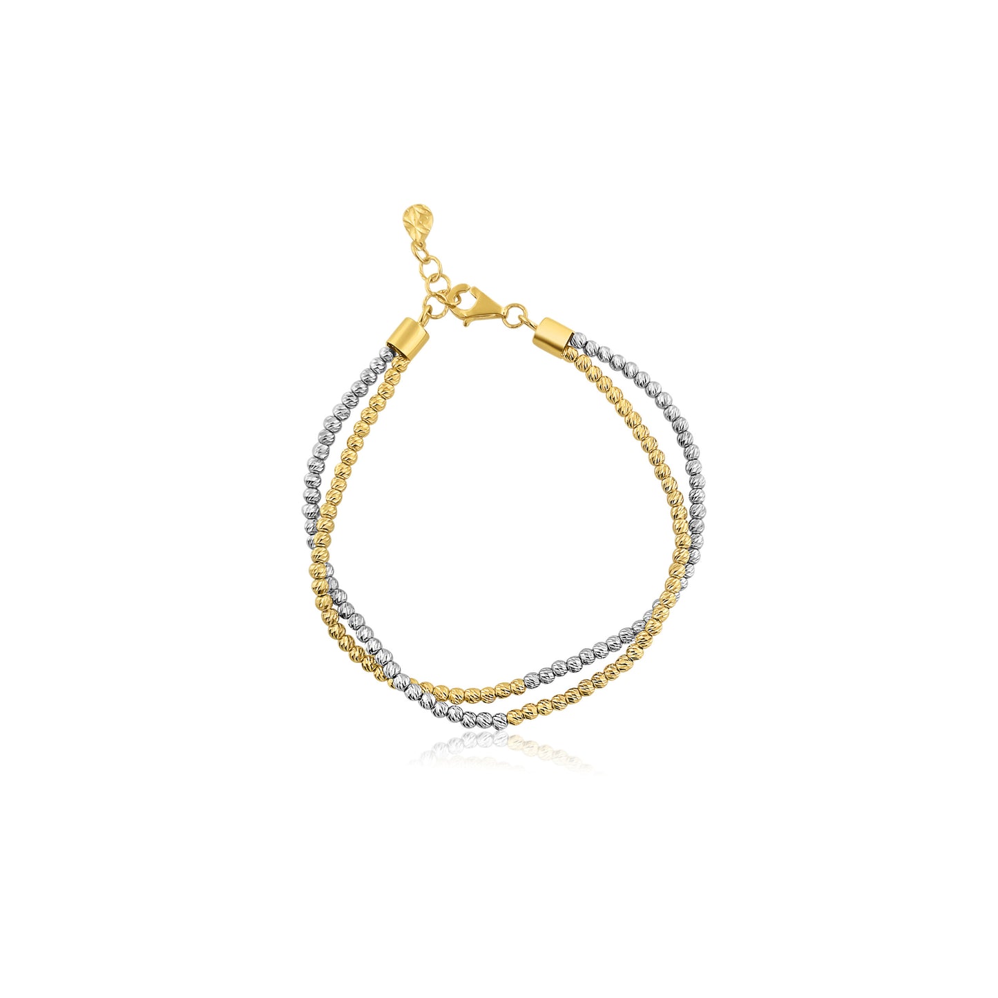 22k Ball Design Two Tone Bracelet 8.6g-17cm