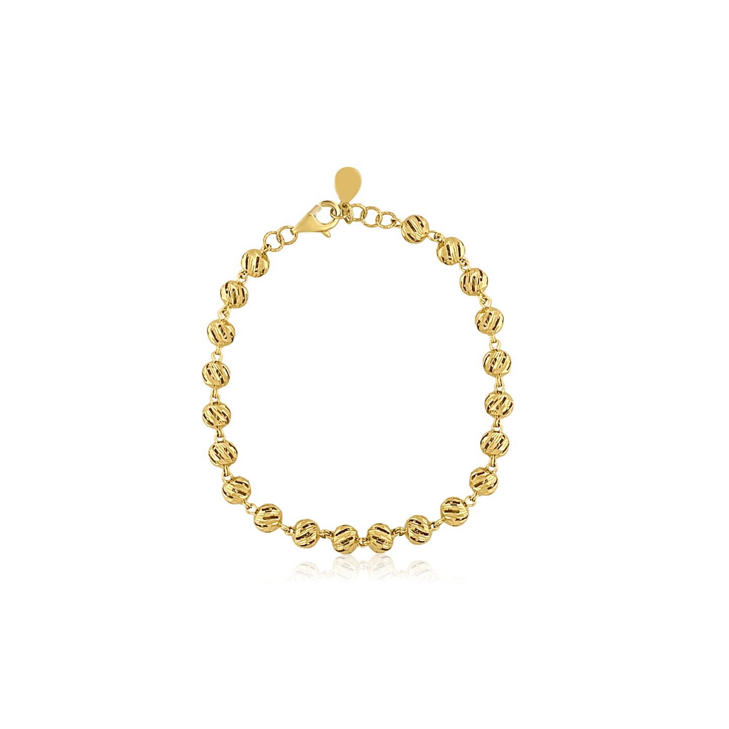 22k Diamond Cut Ball Baby Bracelet 5.92g