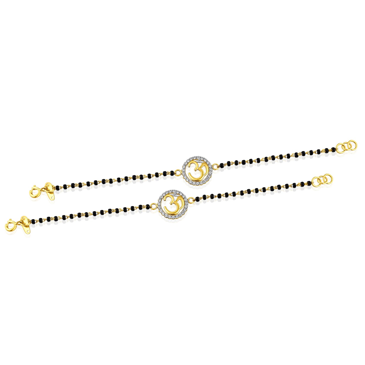 22k OM Cubic Zirconia Baby Bracelets 8.71g