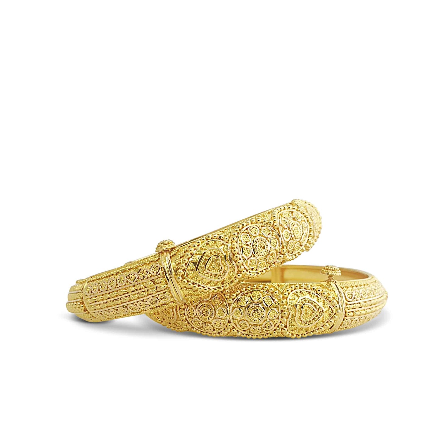 22k Fancy Detailed Bangles 57.53g
