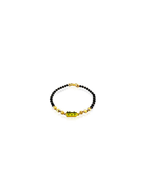 22k Beaded Enamel Baby Bracelet 4.9g