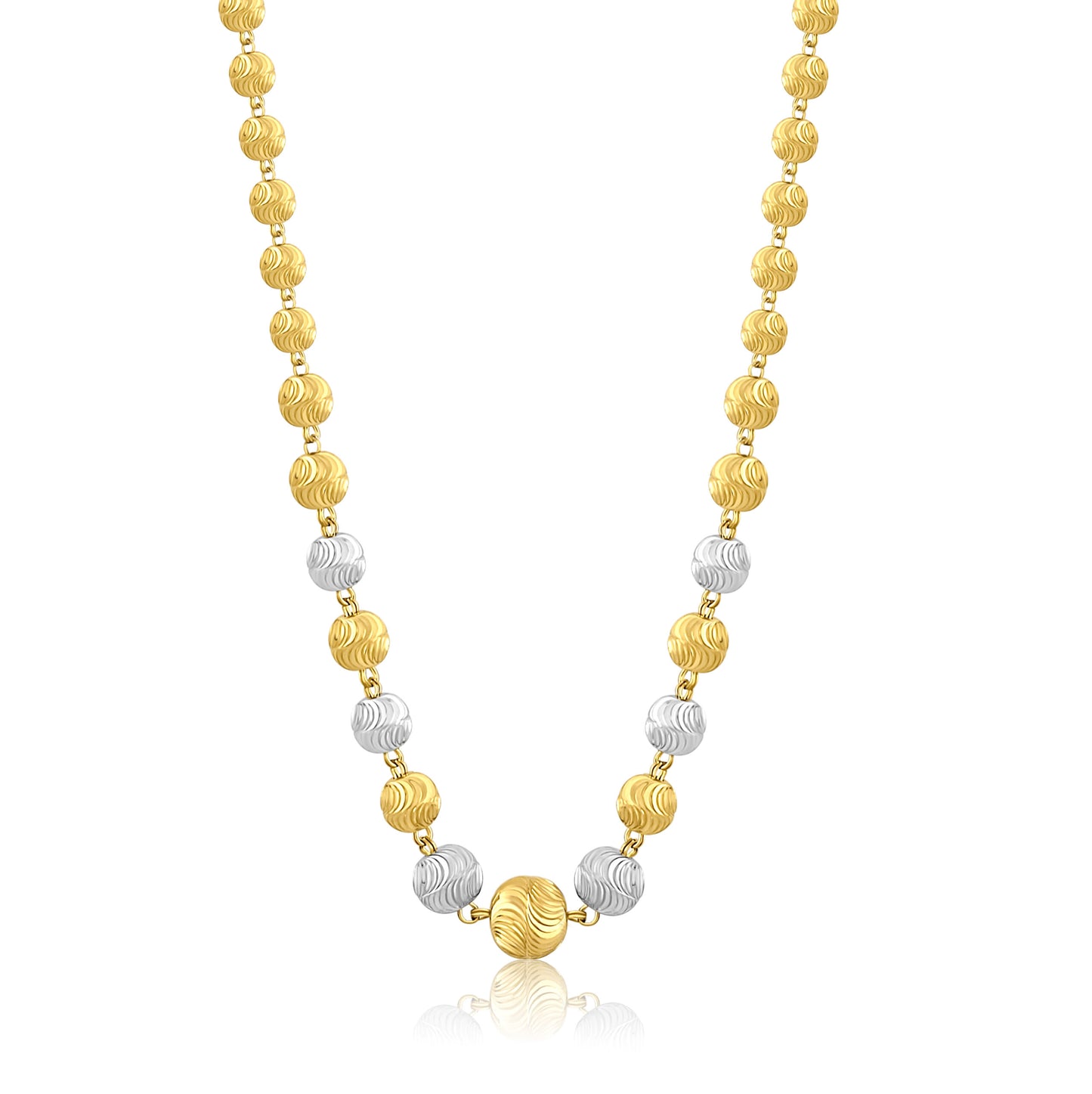 22k Two Tone Ball Detailed Necklace 16.2g