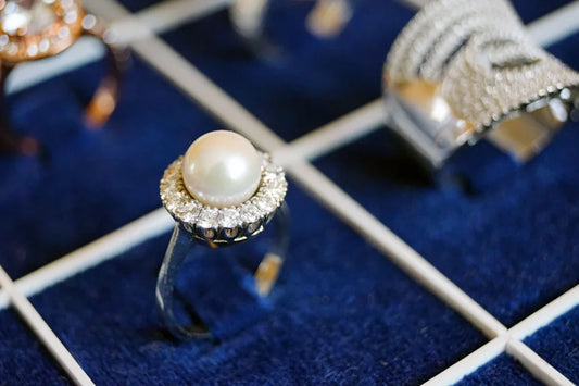 A pearl ring, a great engagement ring gemstone options aside from traditional diamonds.