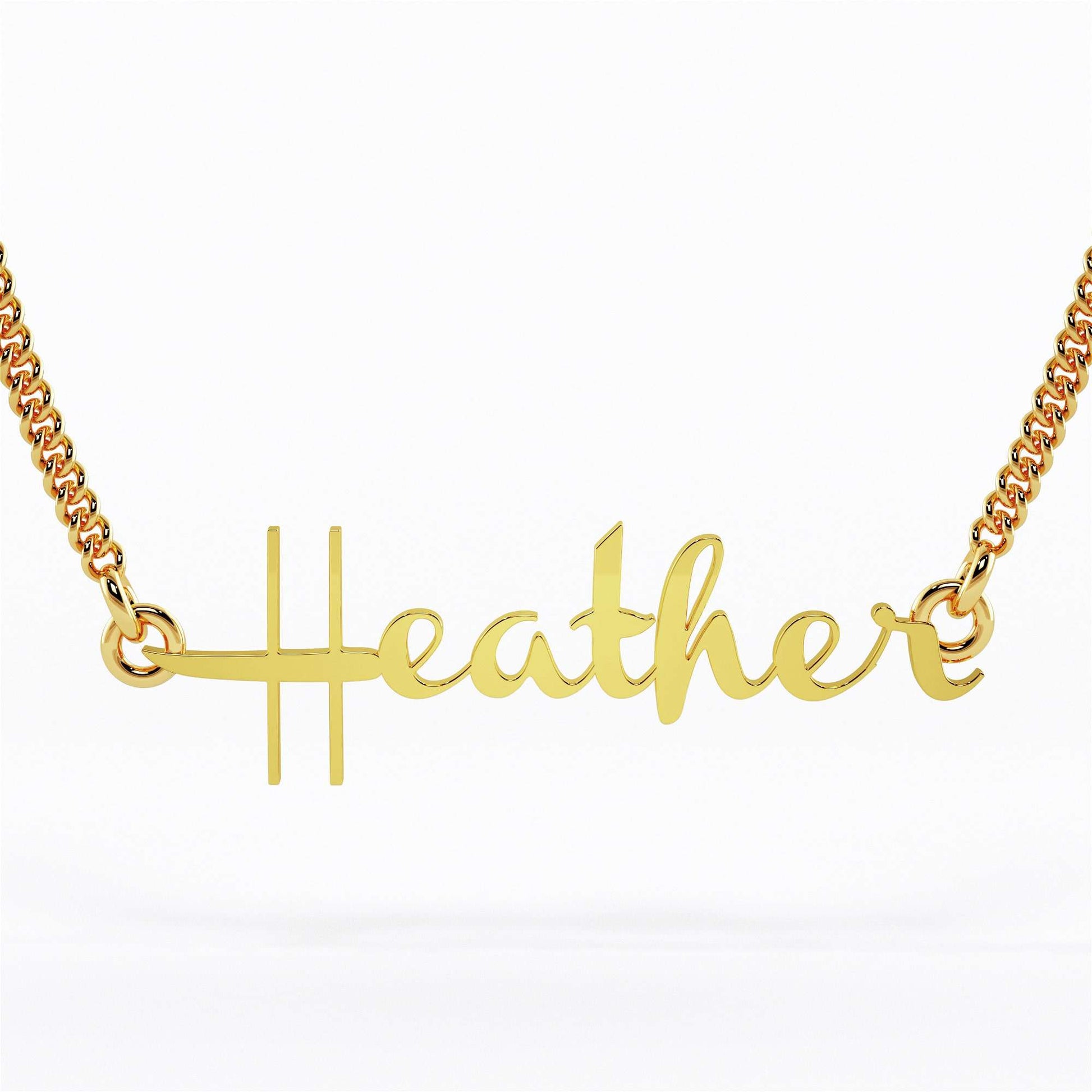 22k Dakota Font Nameplate Necklace 7g