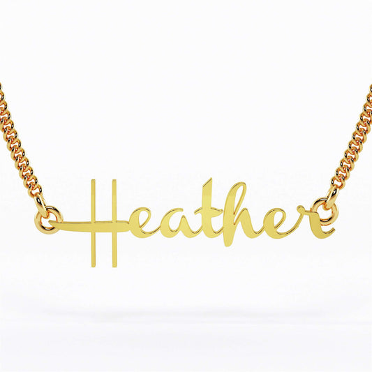 22k Dakota Font Nameplate Necklace 7g