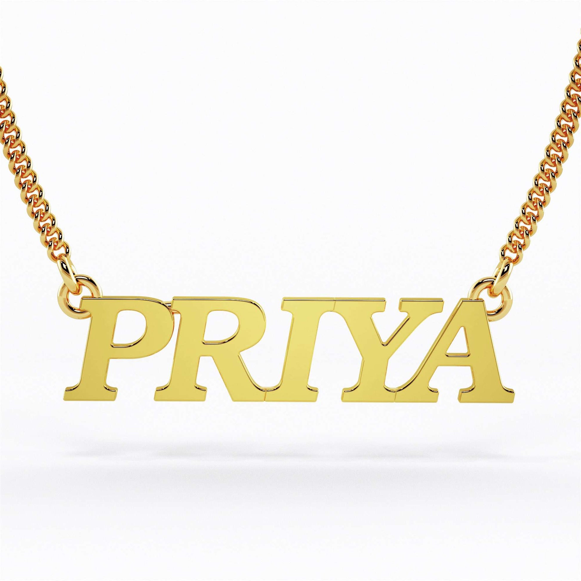 22k Roman Font Nameplate Necklace 7g
