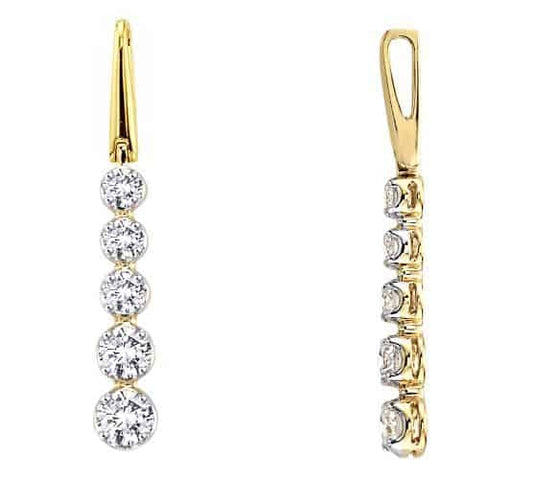 18k Drop Diamond Detail Pendant 2.97g