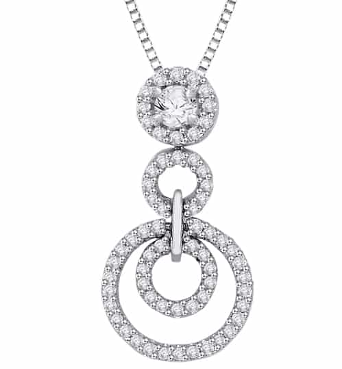 18k Circle Detailed Diamond Pendant 2.30g