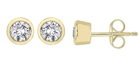 18k Diamond Bezel Studs 1.86g