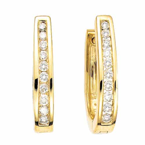 18k Half Hoop Diamond Earrings 5.88g