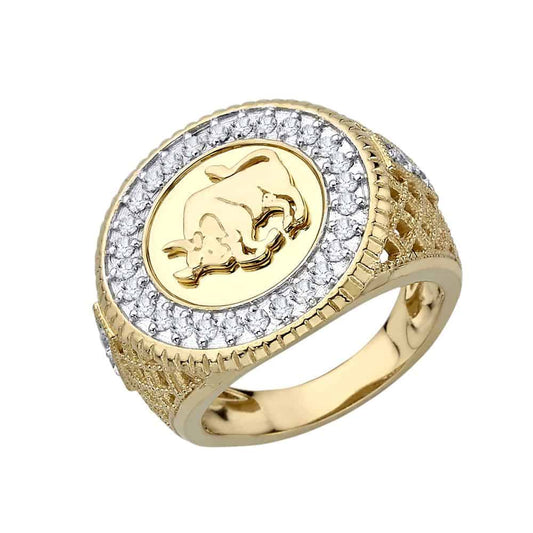 18k Diamond Taurus Sign Ring 10.61g