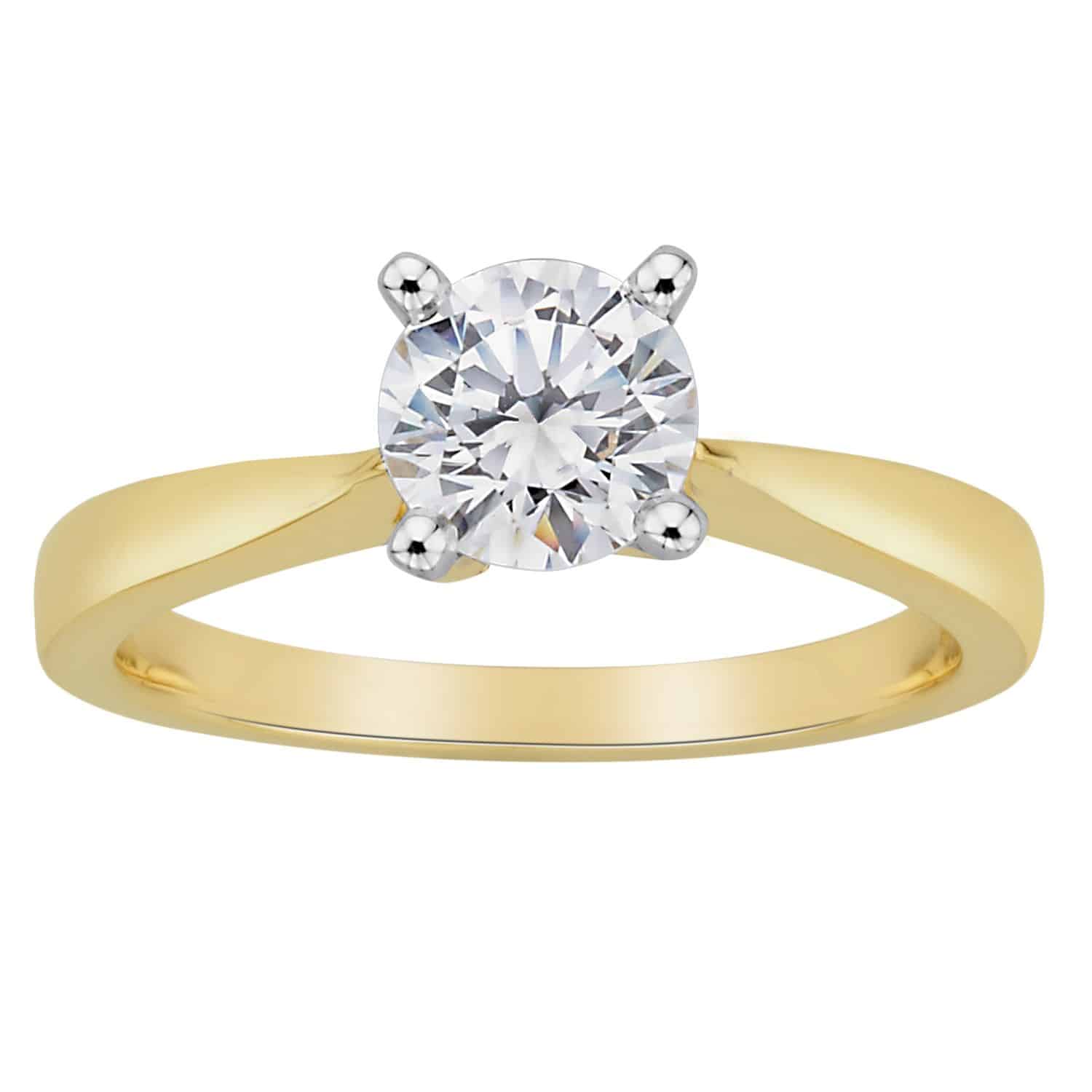 18k Six Claw Solitaire Diamond Ring 3.89g