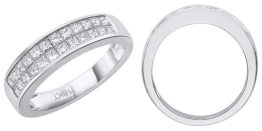 18k Two Row Diamond Band 4.59g