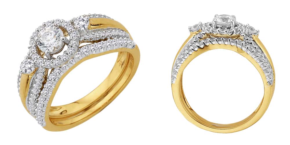18k Detailed Mount Diamond Bridal Set 6.18g