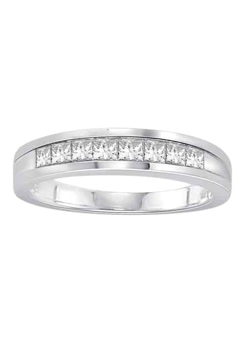 18k Channel Set Princess Diamond Band 3.58g