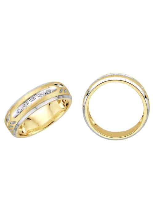 18k Diamond Two Tone Mens Dress Ring 7.91g