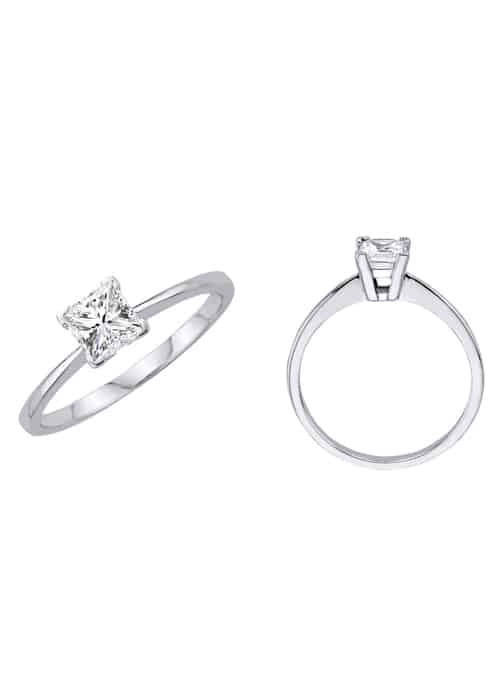 18k Diamond Princess Cut Solitaire 3.02g