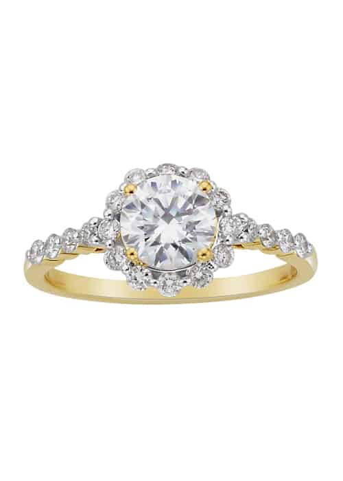 18k Diamond Halo Engagement Ring 3.05g