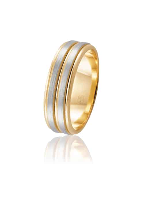 18k Two Tone Matt Ring 12g