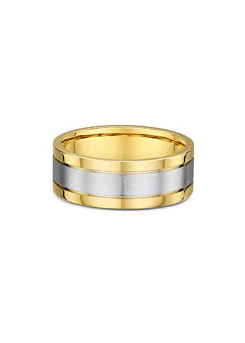 18k White And Yellow Gold Infused Mens Ring 14g