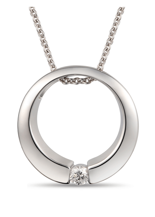 18k Diamond Circle Design Necklace 7.5g
