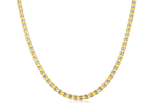 22k Two Tone Box Style Chain 12.10g-45cm