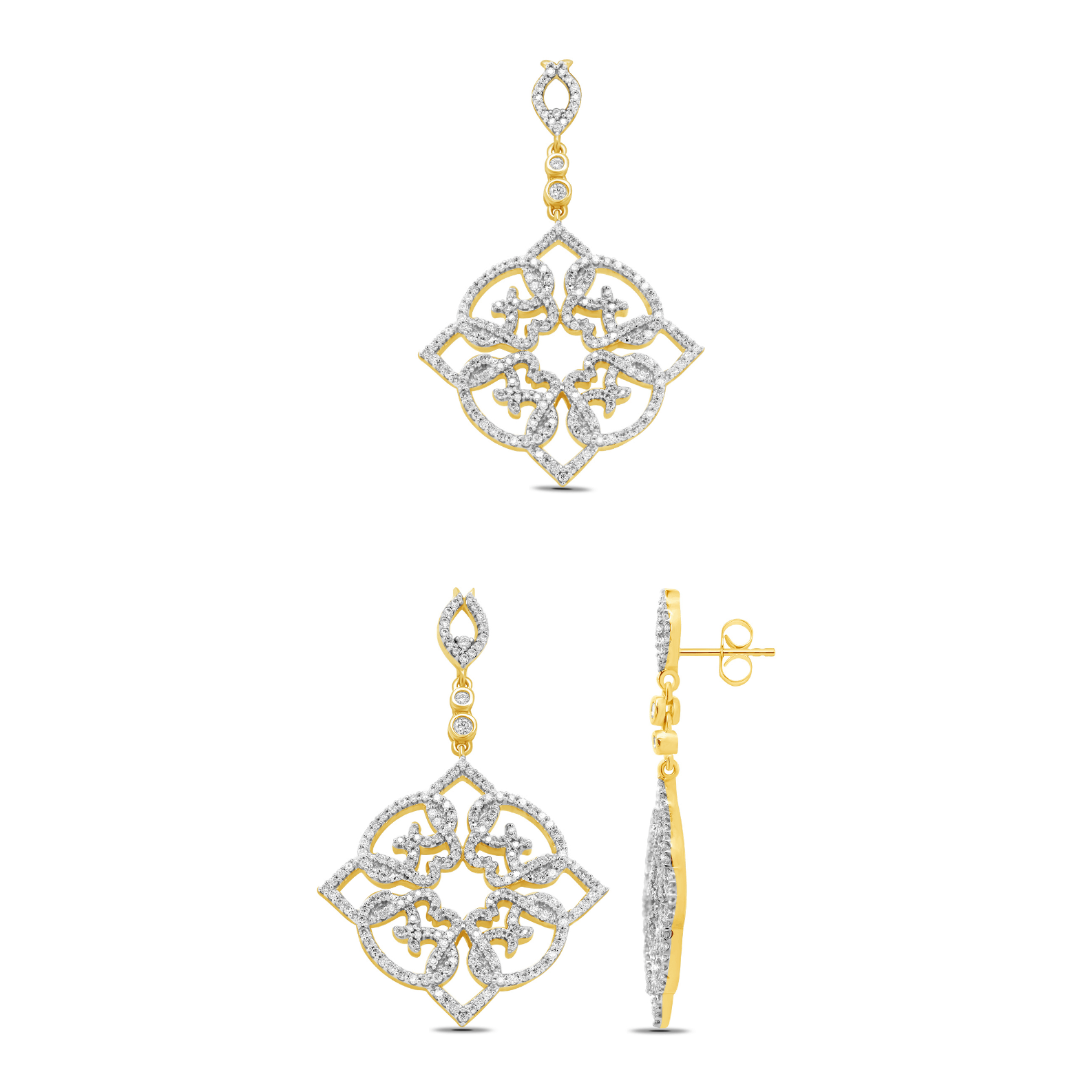 18k Diamond Floral Set 14.27g