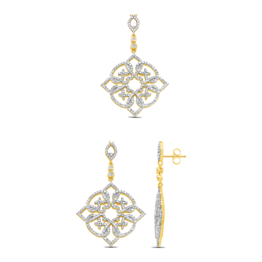 18k Diamond Floral Set 14.27g
