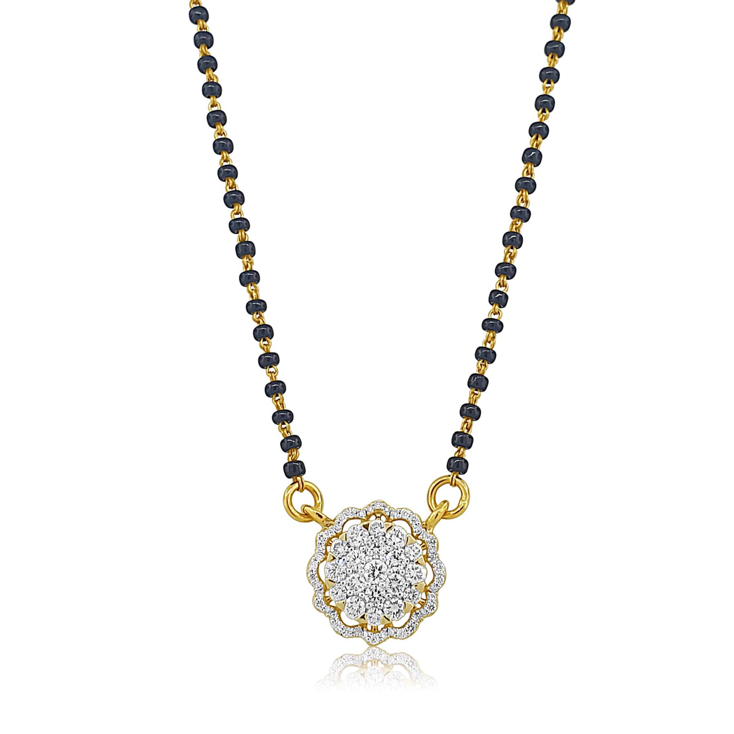18k Diamond Round Design Mangalsutra 6.41g