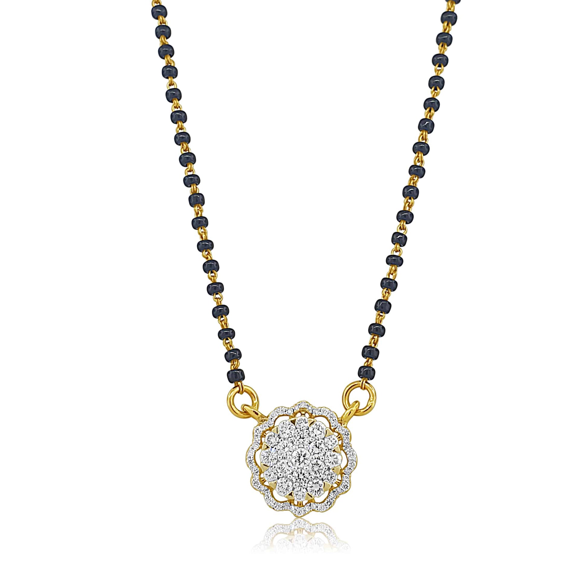 18k Diamond Round Design Mangalsutra 6.41g
