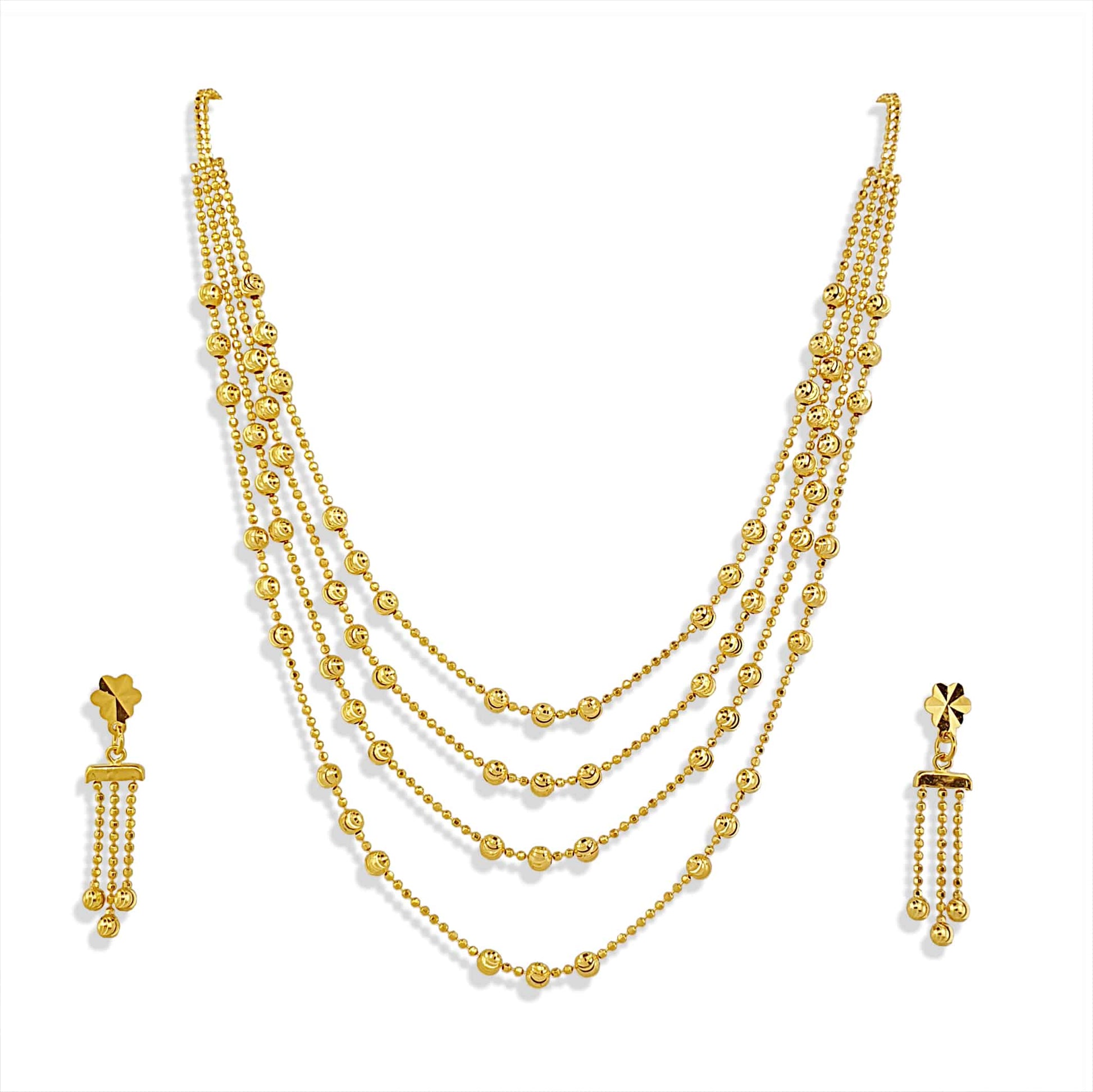 22k Four Layered Necklace Set 17.43g