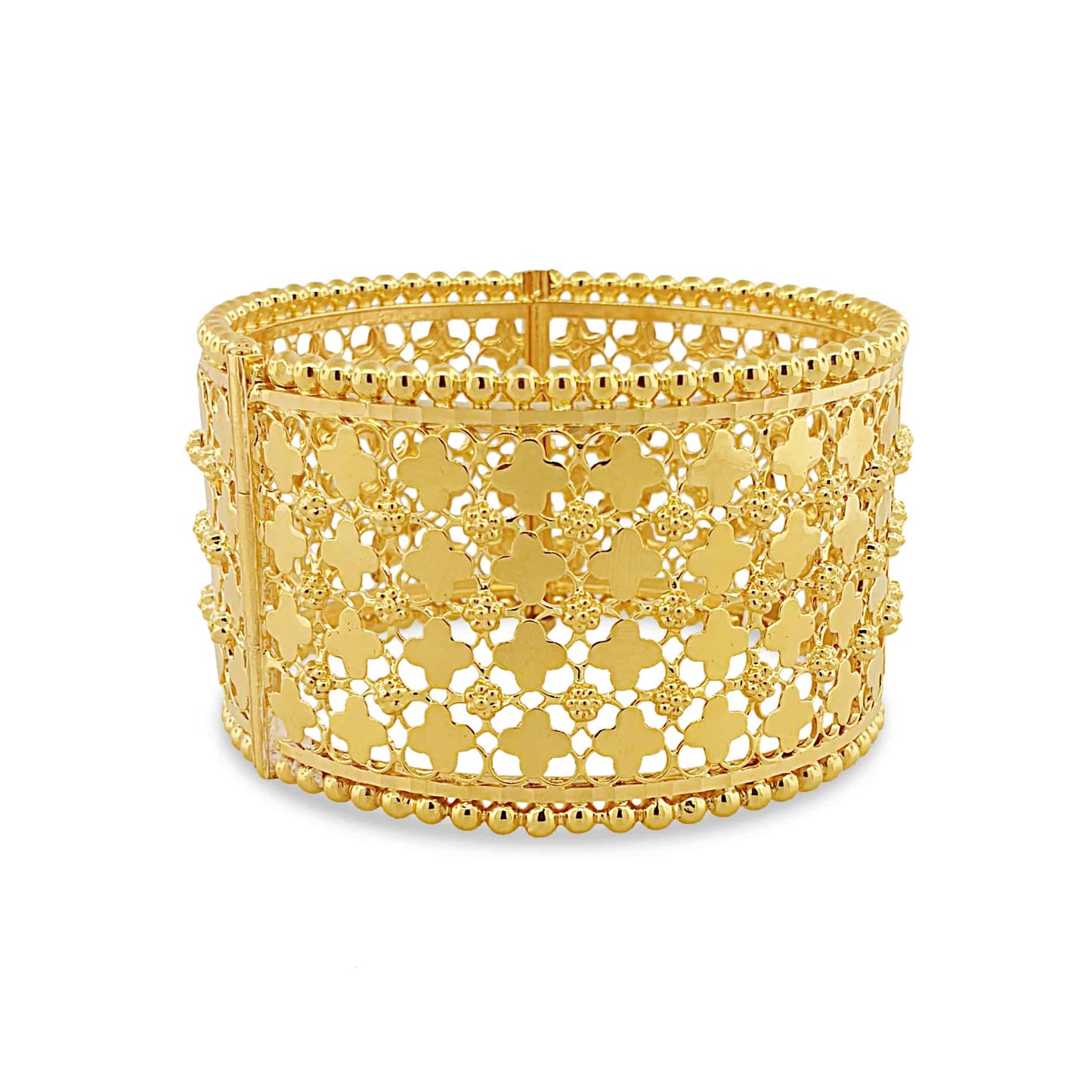 22k Wide Fancy Bangle 73.31g