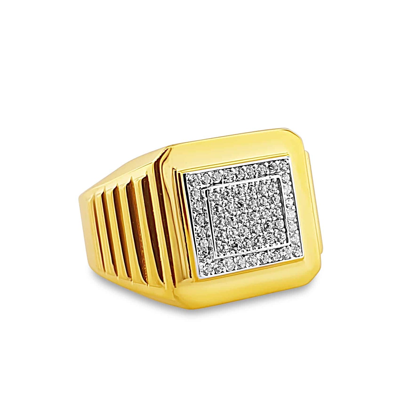 22k CZ Mens Ring 14.5g