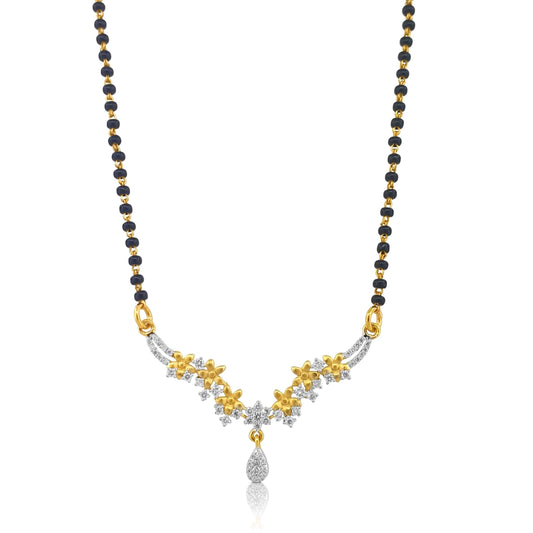 18k  Diamond Floral Drop Mangalsutra 6.26g