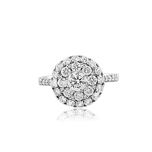 18k Diamond Double Halo Engagement Ring 4.7g