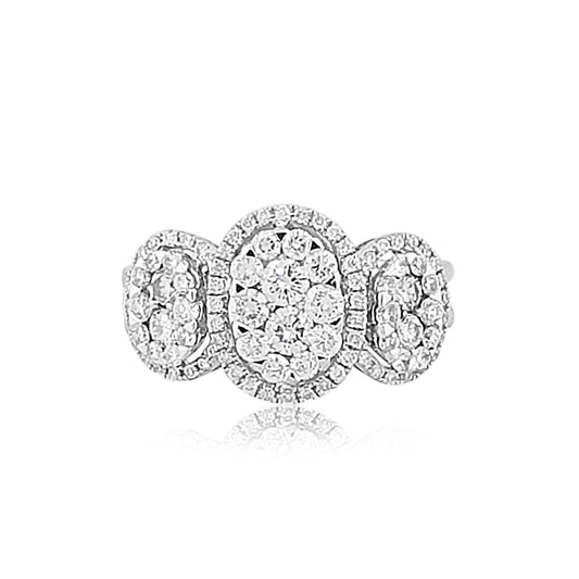 18k Diamond Cluster Trio Ring 5.6g