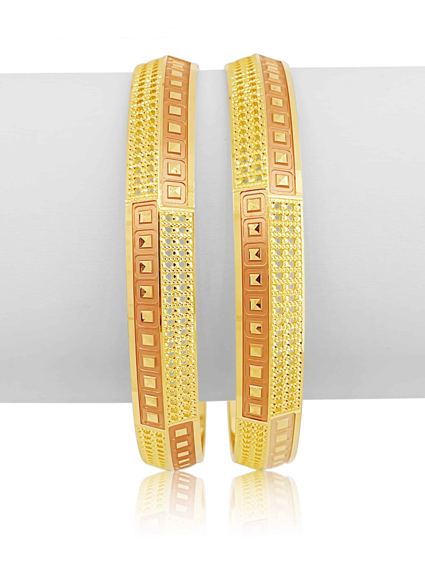 22k Fancy Yellow Rose Gold Bangles 41.06g