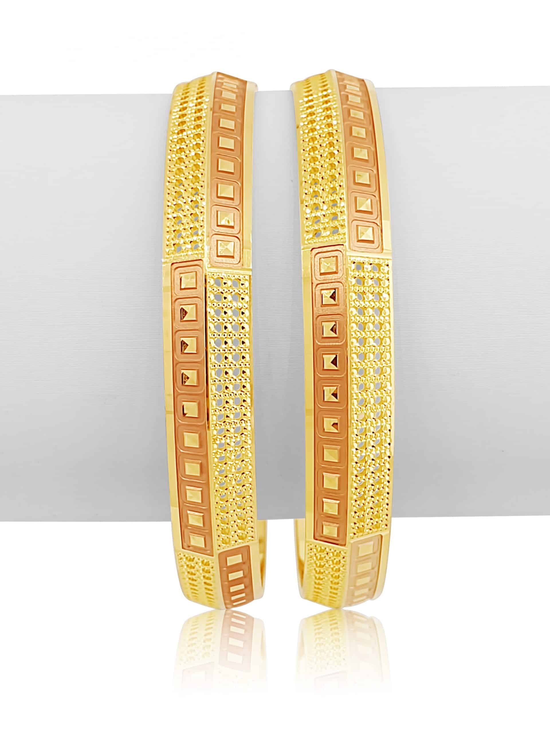 22k Fancy Yellow Rose Gold Bangles 41.06g